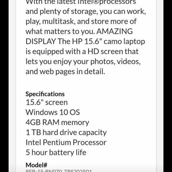 Hp Notebook 15 Camouflage Laptop - Picture 3 of 3